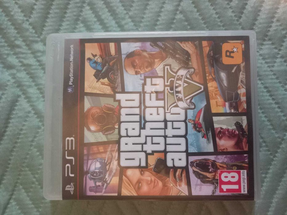 PS3 Slim com GTA V e Acessórios (Ler Descrição)