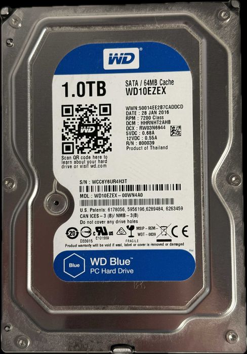 Dysk HDD Western Digital Blue WD10EZEX 1TB SATA III 3,5"