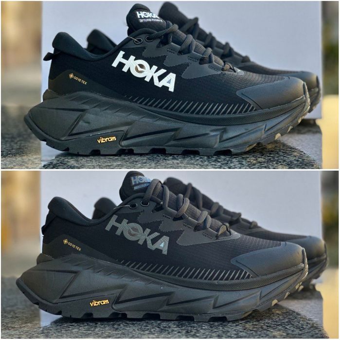 Кросівки чоловічі Hoka Skyline-Float X Gore-Tex Black White та Black