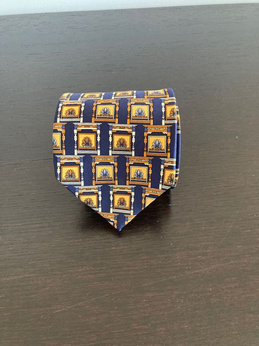 Krawat granatowy Massimo de Somenzi (100% jedwab)