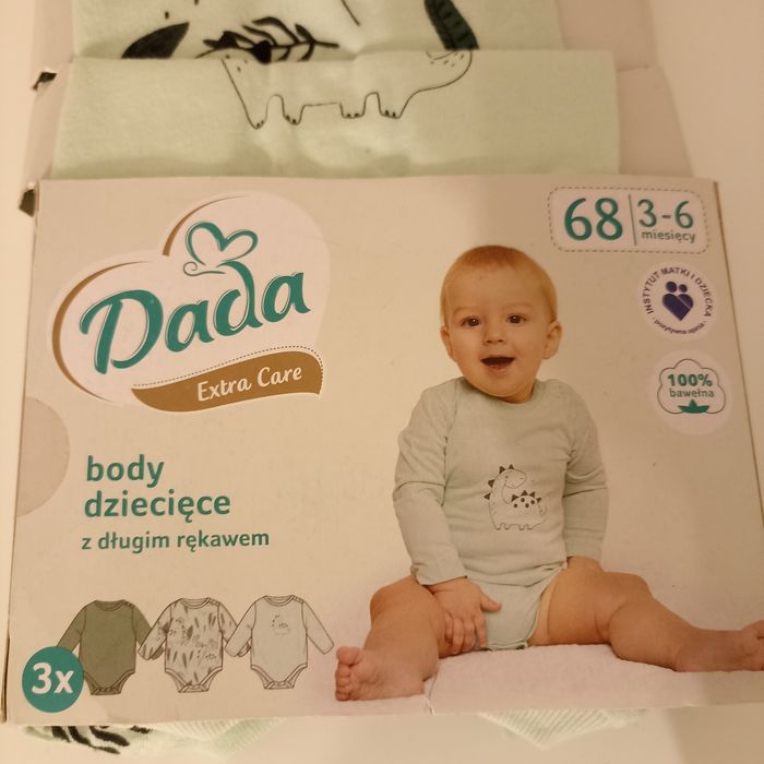 3-pak bodów body chłopięce z długim rękawem Dada