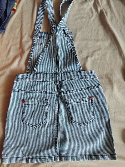 Джинсовий сарафан у смуги