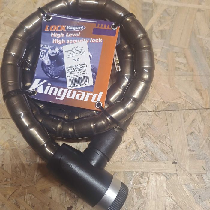 Blokada zabezpieczenie  antykradzieżowe Kinguard. Cobra. 1,5mx2,5 Linka w pancerzu. Pancerna linka