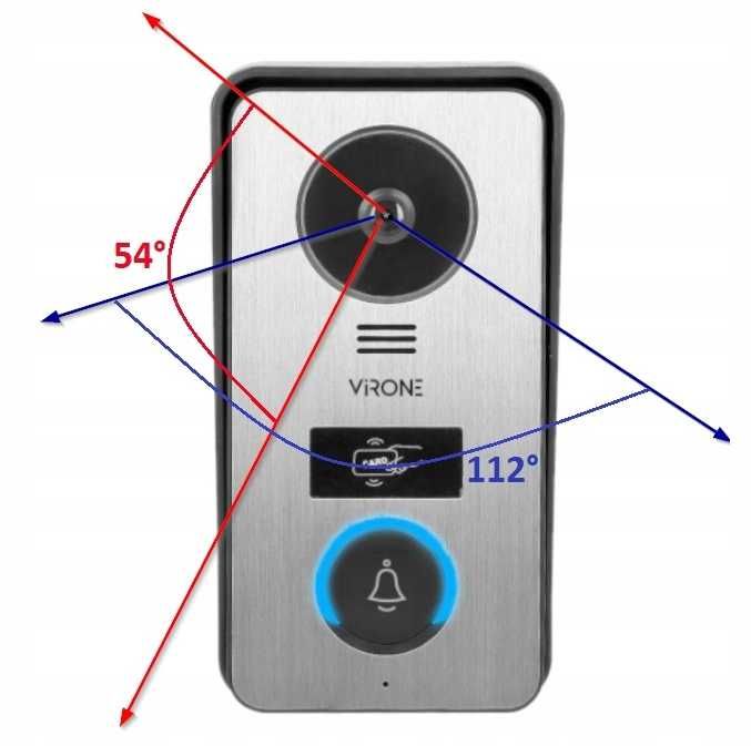 Zestaw WIDEODOMOFON Domofon Orno Virone VDP-60F RFID Pamięć WYPRZEDAŻ