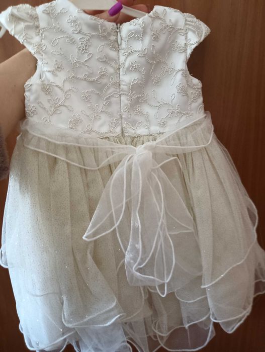 Vestido batizado beje