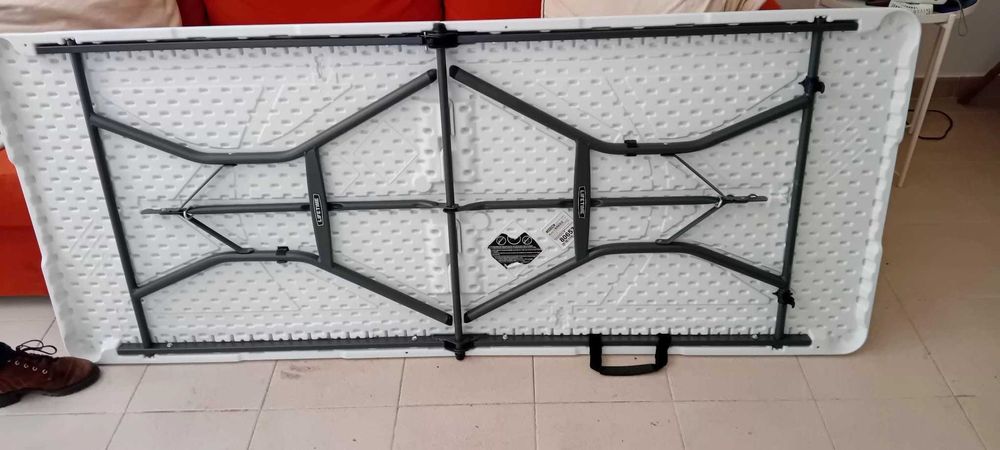 Mesa rectangular dobravel ikea lifetime picnic jardim piquenique festas