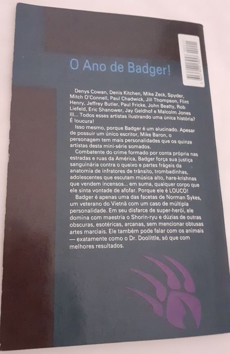 BD Badger: Alucinado (Mini-Série Encadernada - 1991) Editora Abril