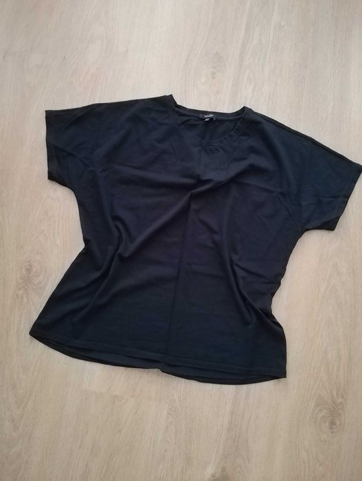 Massimo Dutti czarna bawełniana bluzka koszulka t-shirt 42 XL 44 XXL