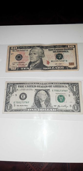 Notas e moedas dos EUA ler discrição.