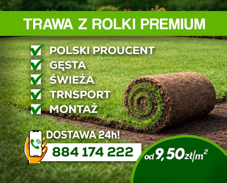 TRAWA Z ROLKI PREMIUM Polski Producent dostawa montaż