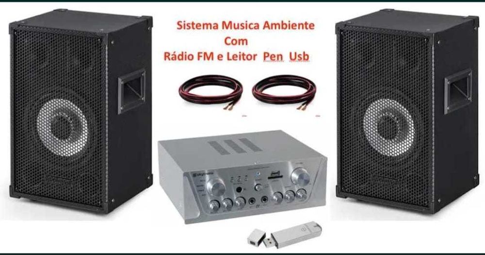 SISTEMA DE SOM PARA LOJAS - Música Ambiente Colunas e Amplificador