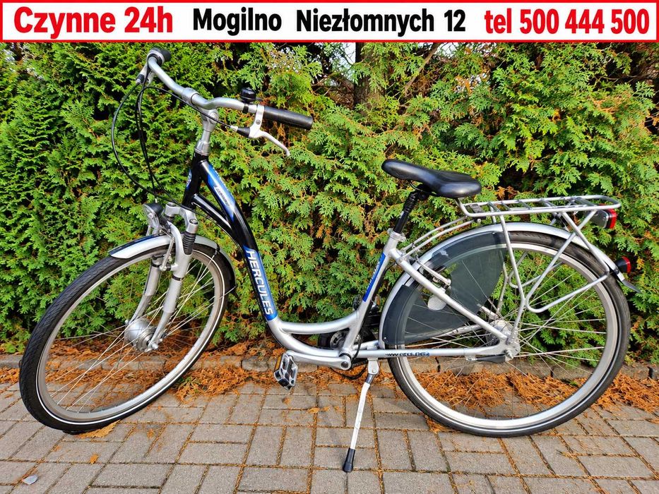 Rower miejski Shimano Nexus 7 biegów, rama 42 cm, LED, amortyzowana sztyca