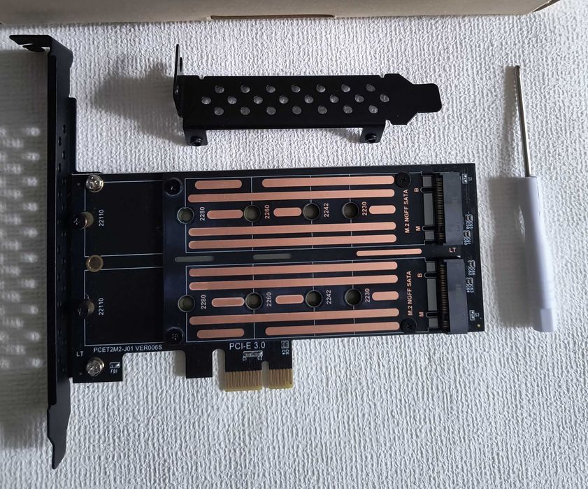 Плата расширения PCIE 3.0 на два слота SSD M2 (PCET2M2-J01 VER006S), читайте описание