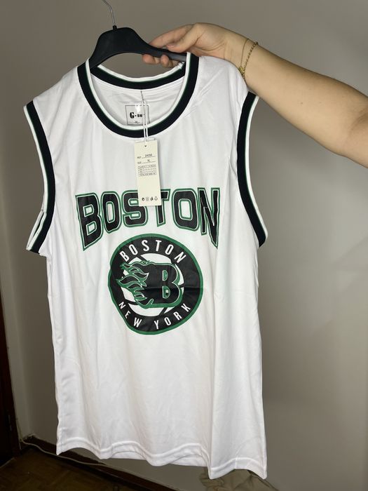 Conjunto basquet branco e verde XL