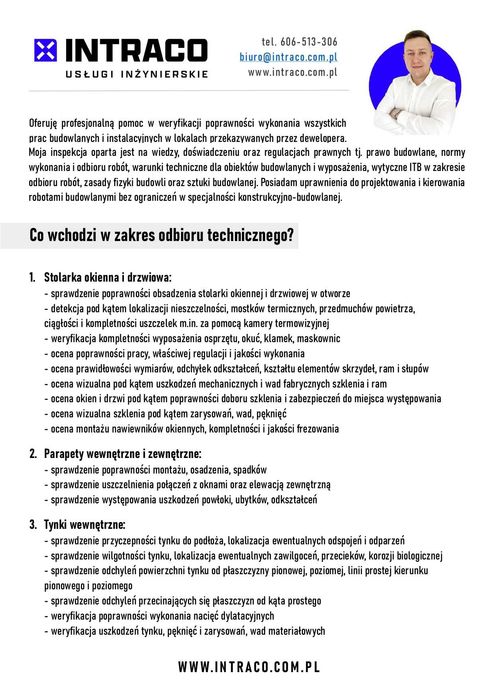 Odbiór mieszkania, przegląd techniczny, świadectwa, termowizja