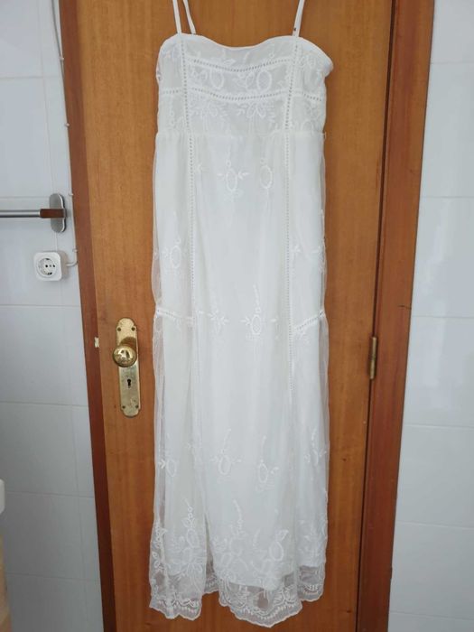 Vestido longo bordado