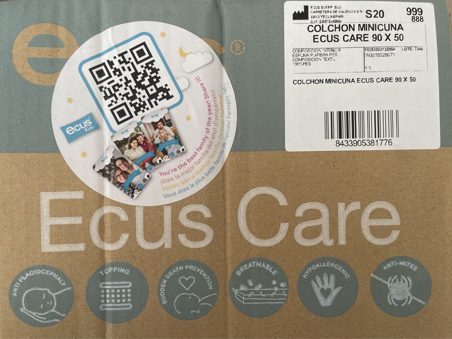 Ecus Care Anti-plagiocefalia - colchão berço bebe