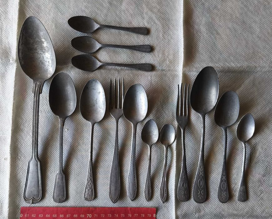 Lote de talheres em alumínio muito antigos