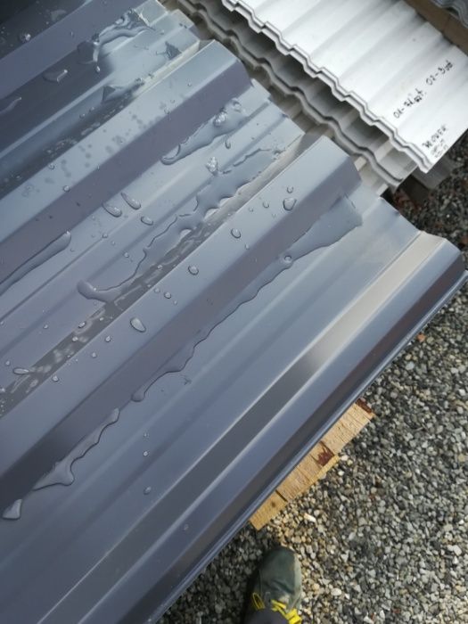 Dach blaszany trapezowy Ral 7016, T18, Grafit garaż wiata stodoła