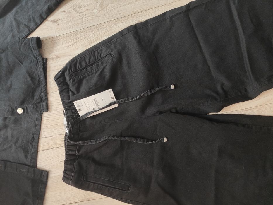 женский джинсовый костюм Zara, p. s/m, кеды черные Zara  р. 38