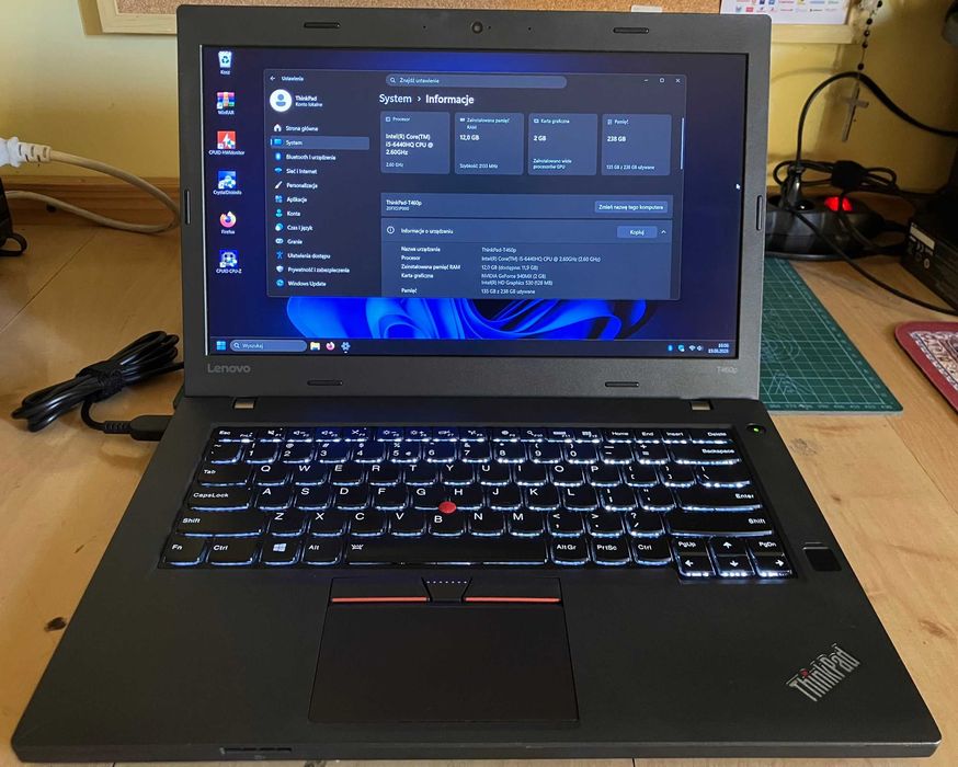 Lenovo ThinkPad T460p i5-6440hq 12/256GB Nvidia 940mx fullHD