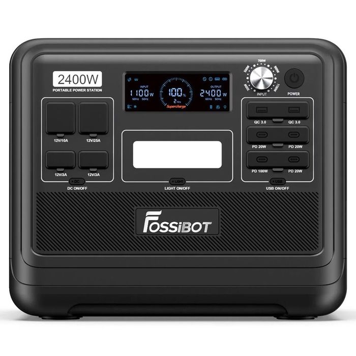 Зарядна станція Fossibot F2400, 2400 Вт, 2048 Вт*год (електростанція для дому, UPS, ДБЖ