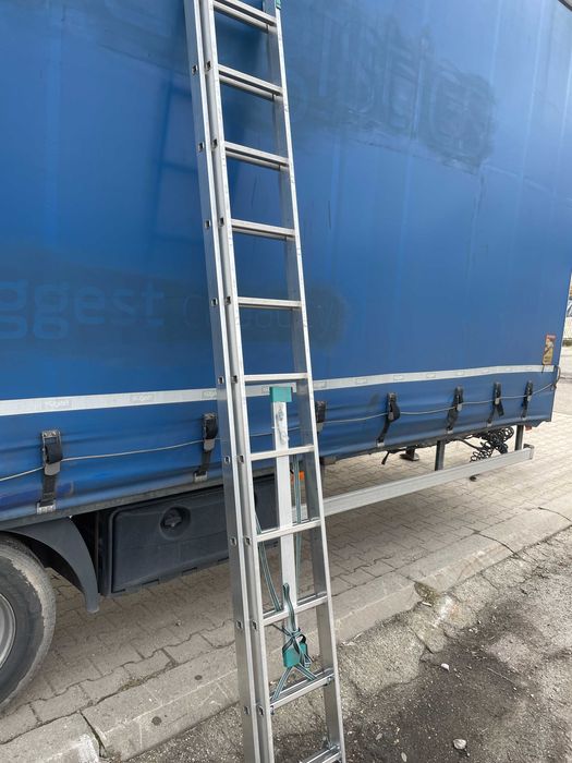 Drabina aluminiowa 2x11 ALOSS wysokość robocza - 6,50 m -II Gatunek