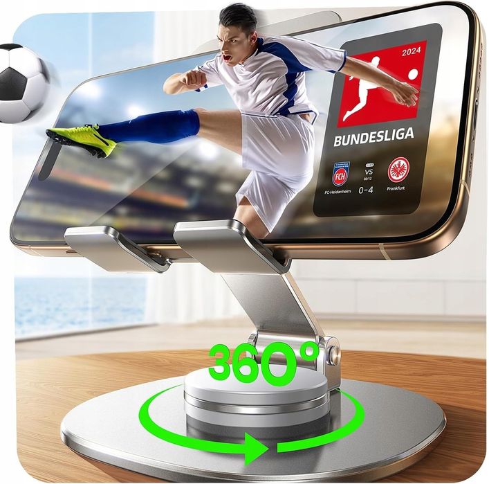 LISEN Obracany Stojak Na Telefon Skladany Na Biurko Kompatybilny