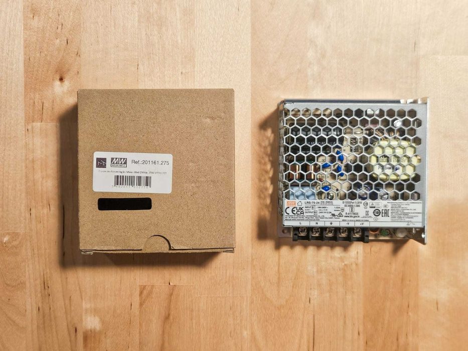 1x Fonte de alimentação 24V p/ Fita LED IP20 75W – Mean Well LRS