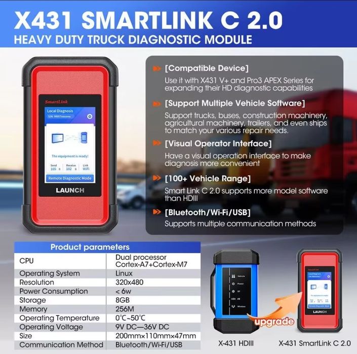 Launch X431 Smartlink HD Pesados