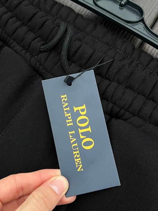 Штаны Polo Ralph Lauren черные флисовые мужские штани Поло Ральф чорні