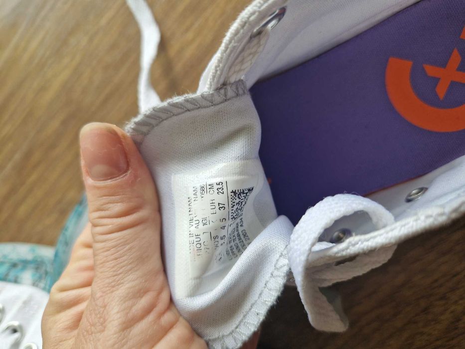 Trampki Converse r. 37 biało-szaro-turkusowe Białe Turkusowe