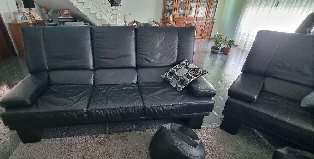 Sofas de pele preto