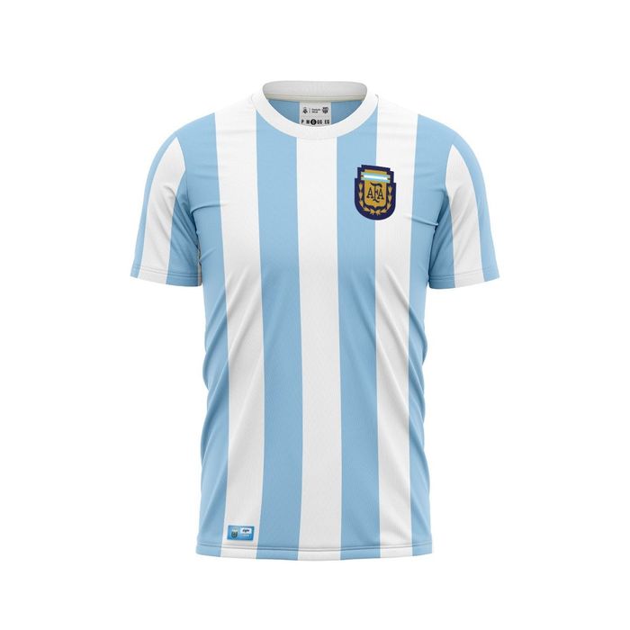 Camisola de Futebol Seleção Argentina Messi Maradona Copa do Mundo