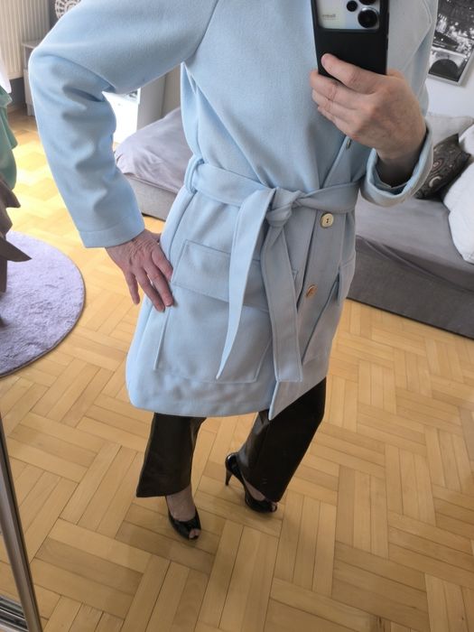 Płaszcze elegancki super gatunek grubszy bawełna  Polski  M/L blue