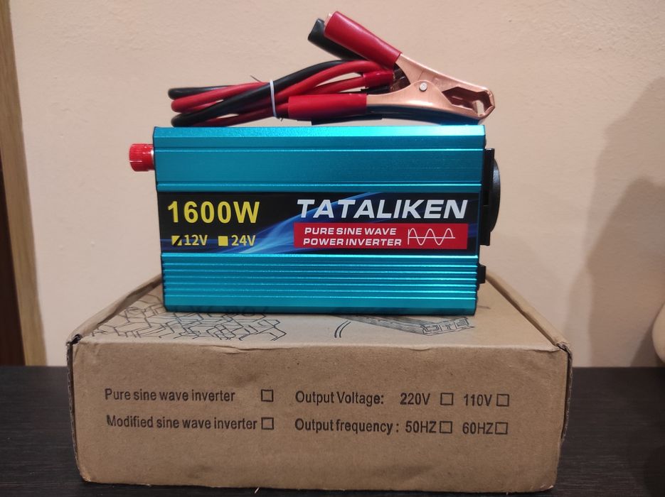 Інвертор перетворювач напруги Tataliken 1600w 12v/220v  чиста синусоїд