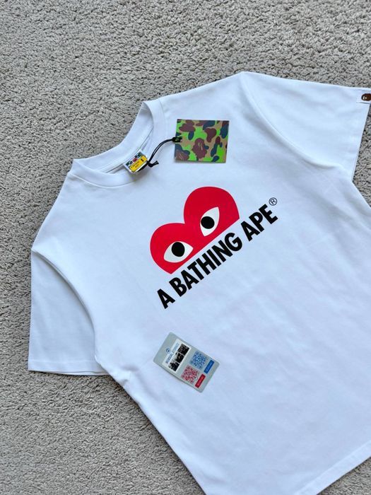 Футболка Bape & Play Comme des Garcons