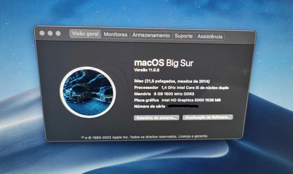 iMac 21.5” - Mid 2014 - i5 - 500GB - Como Novo