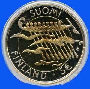Finlândia  5€ Moeda 90º Aniversário - Independência PROOF