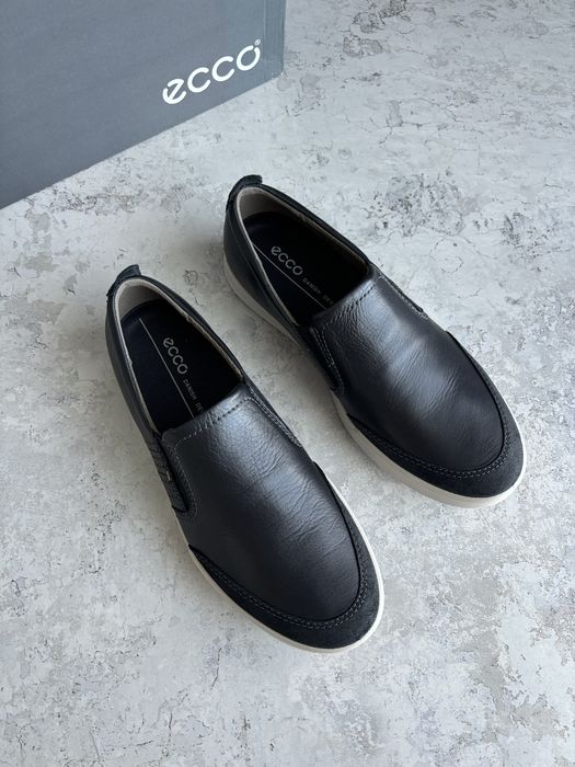 чоловічі сліпони ecco collin 2.0, 40 кросівки кеди шкіряні чорні нові фірмові оригінал екко Мужские слипоны