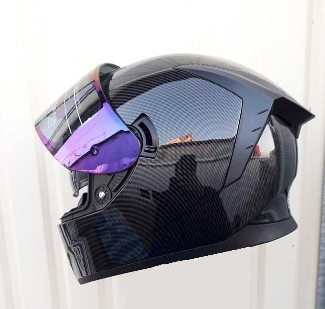 Мото шлем Интеграл LVS цвет Carbon с встроенными очками