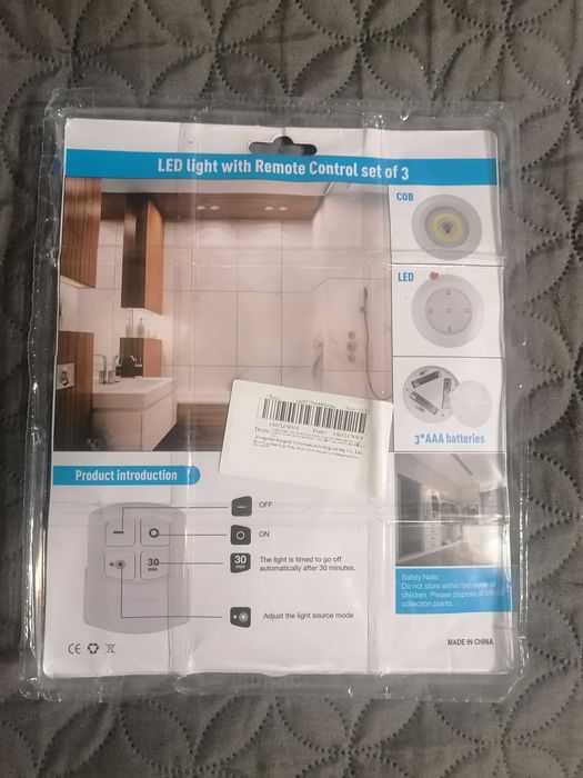 Zestaw 3 lamp LED z pilotem – dotykowe + timer