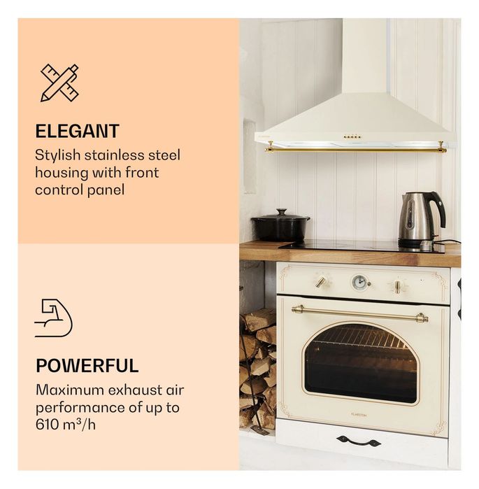 Exhaust Hood Montblanc 90 beige/gold 
New in original box