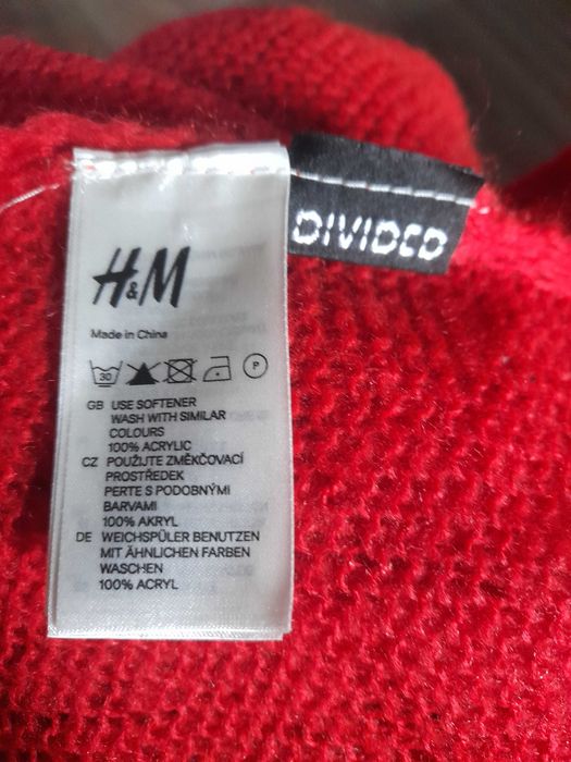 Bardzo długi szal i czapka H&M pomarańczowy