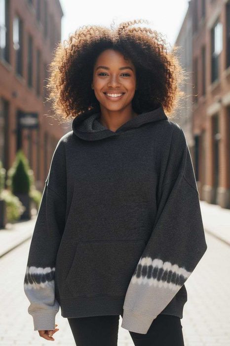 Свитшот с капюшоном оверсайз Pink Woman большого размера