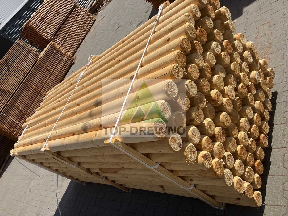 PALISADA toczona sosnowa, fi 10cm,  długość - 3m