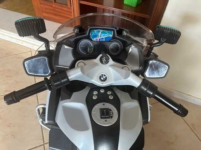 Mota de polícia para crianças, BMW R1200, à bateria