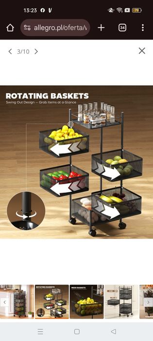 Obrtowy wózek kuchenny