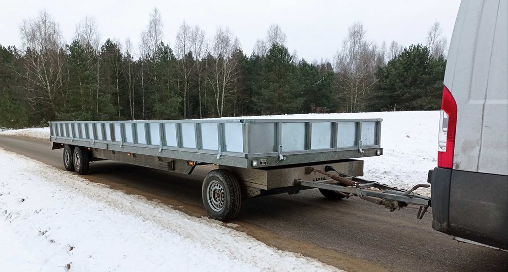 Przyczepa z obrotnicą 8.5x2.5m BOECKMANN DMC 3500kg Laweta Platforma Dłużyca Obrotnica Przyczepa Ciężarowa Rolnicza na bele baloty