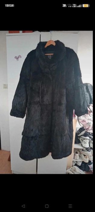 Futro czarne szykowne prawdziwe